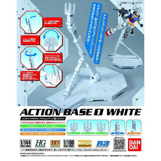 Action Base 1 1/100 Scale Display Stand (White)