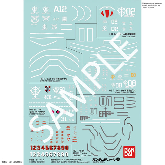 Gundam Decal 105 Mobile Suit Gundam The Origin Multiuse