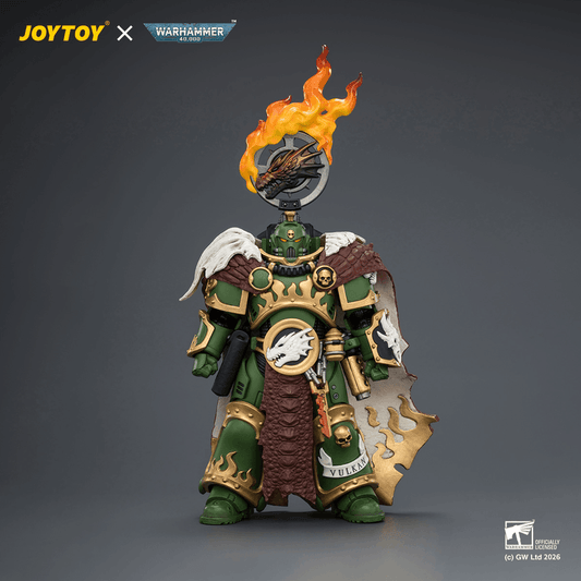 Salamanders Vulkan He'stan, the Forgefather with the Spear of Vulkan and the Gauntlet of the Forge
