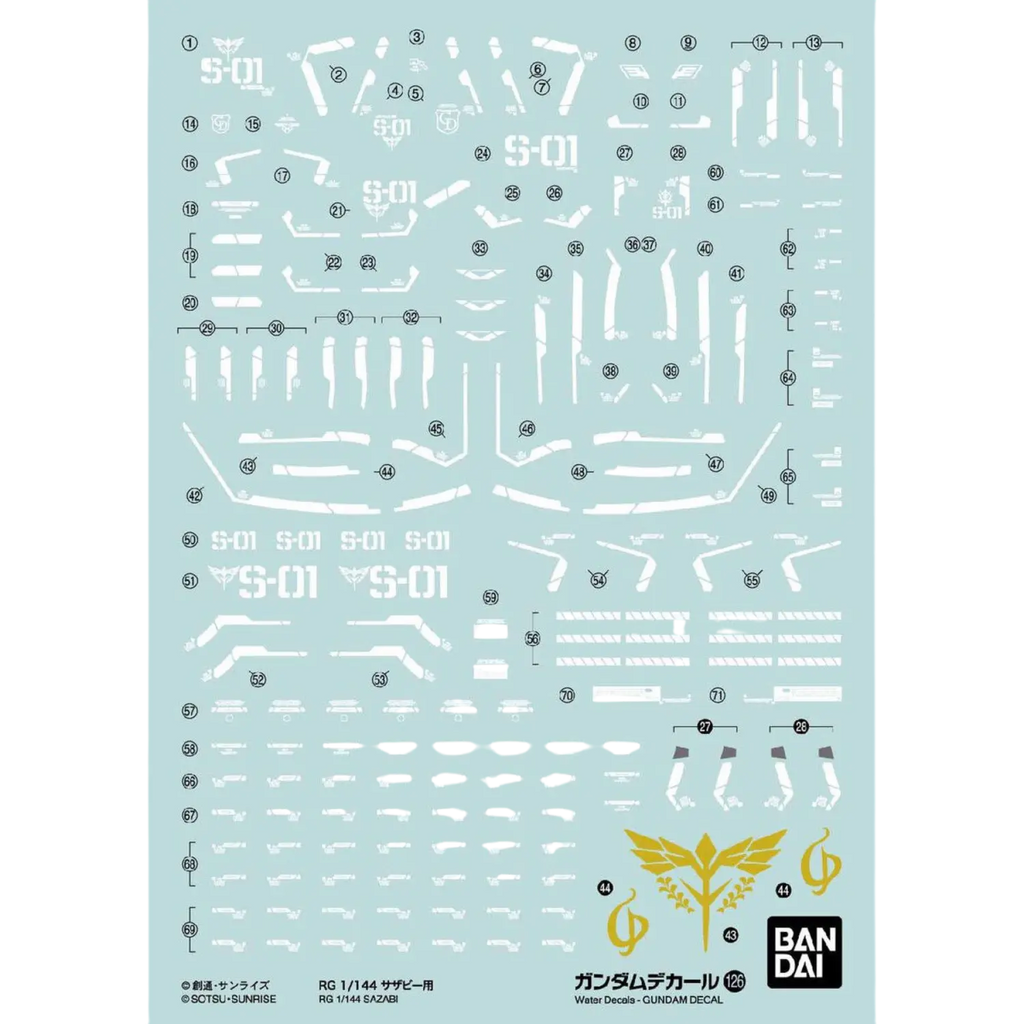 Gundam Decal 126 - RG 1/144 Sazabi (Box of 6)