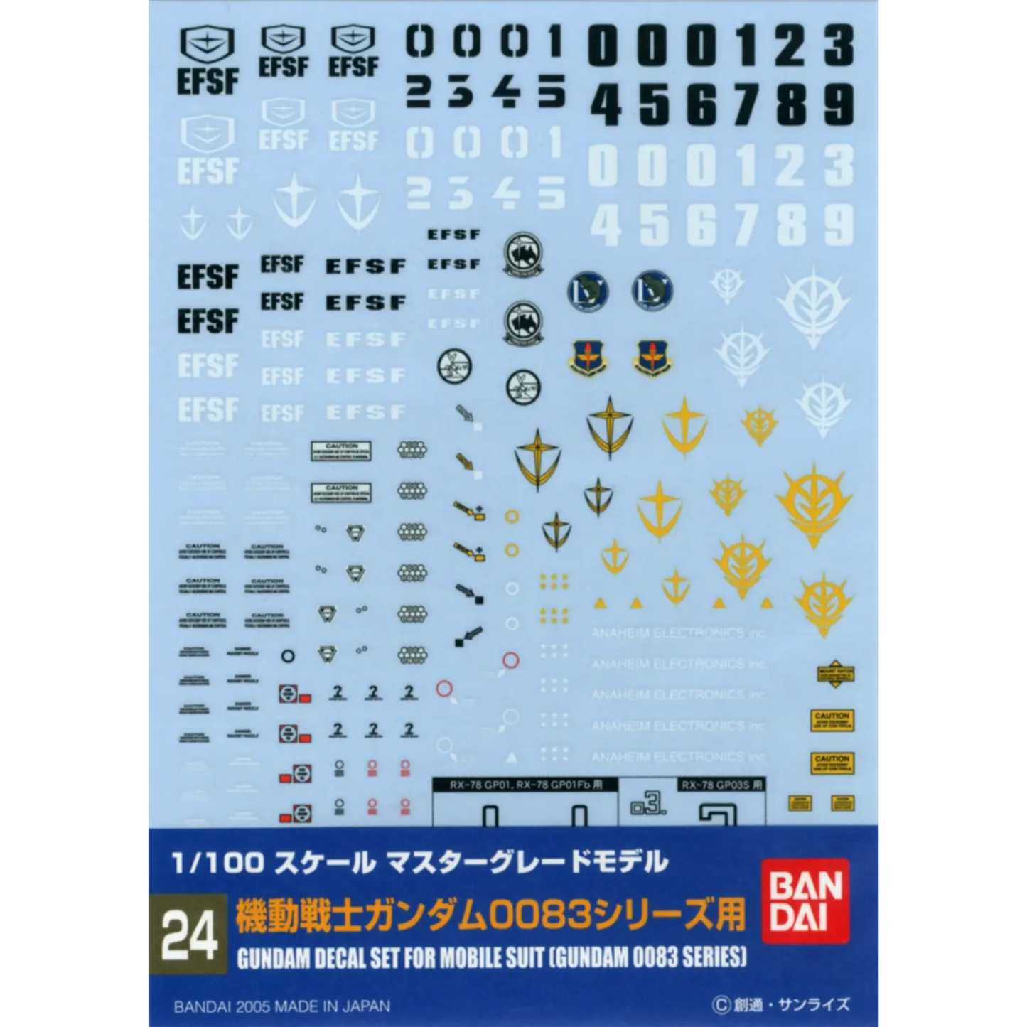 Gundam Decal 24 - Gundam 0083 Stardust Memory