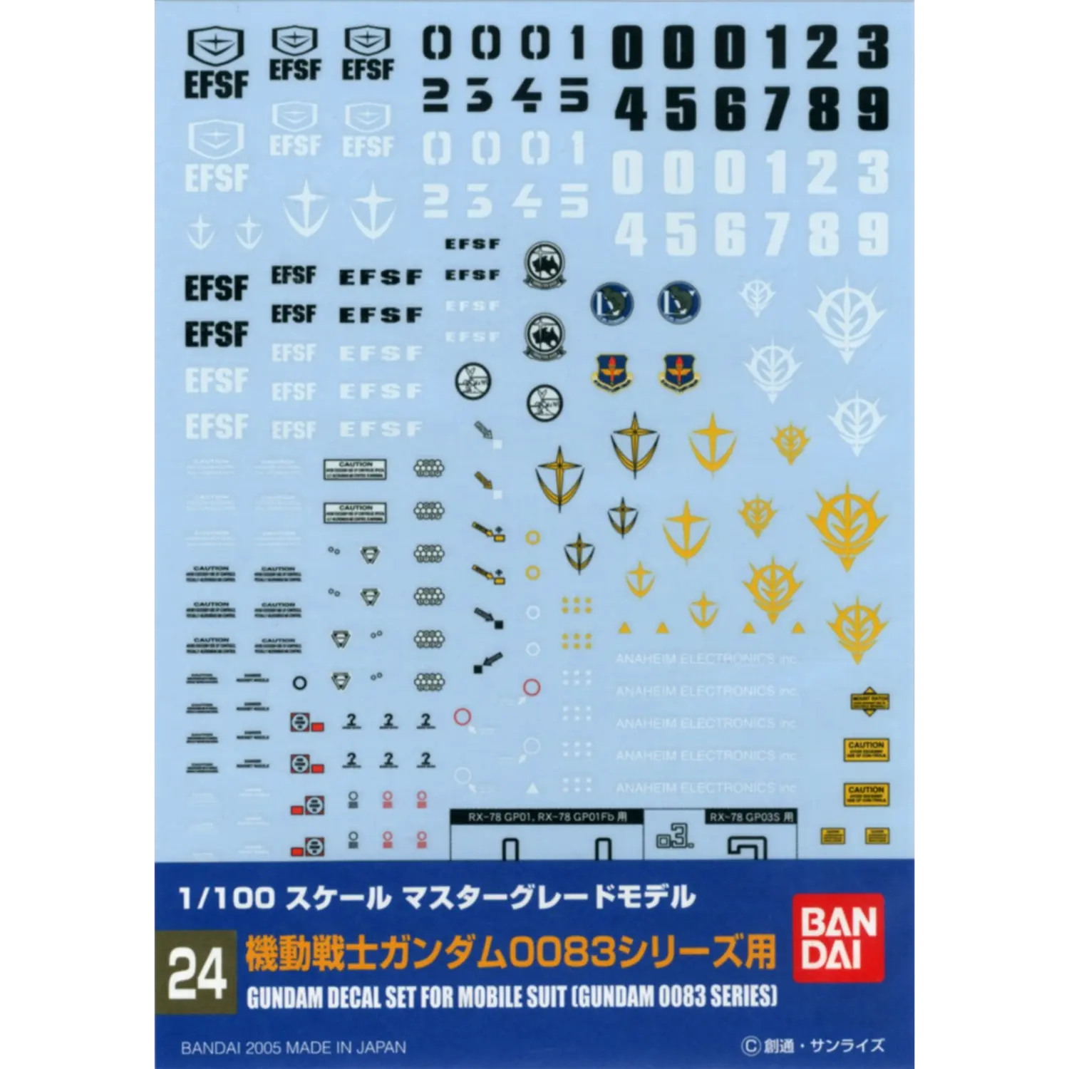 Gundam Decal 24 - Gundam 0083 Stardust Memory