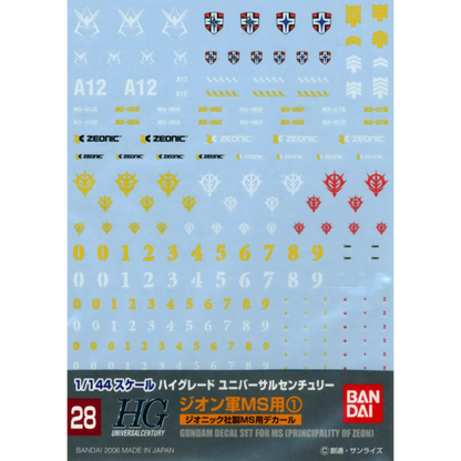 Gundam Decal 28 - Principality of Zeon