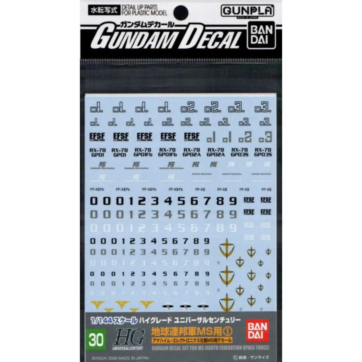 Gundam Decal 30 - Earth Federation Space Force