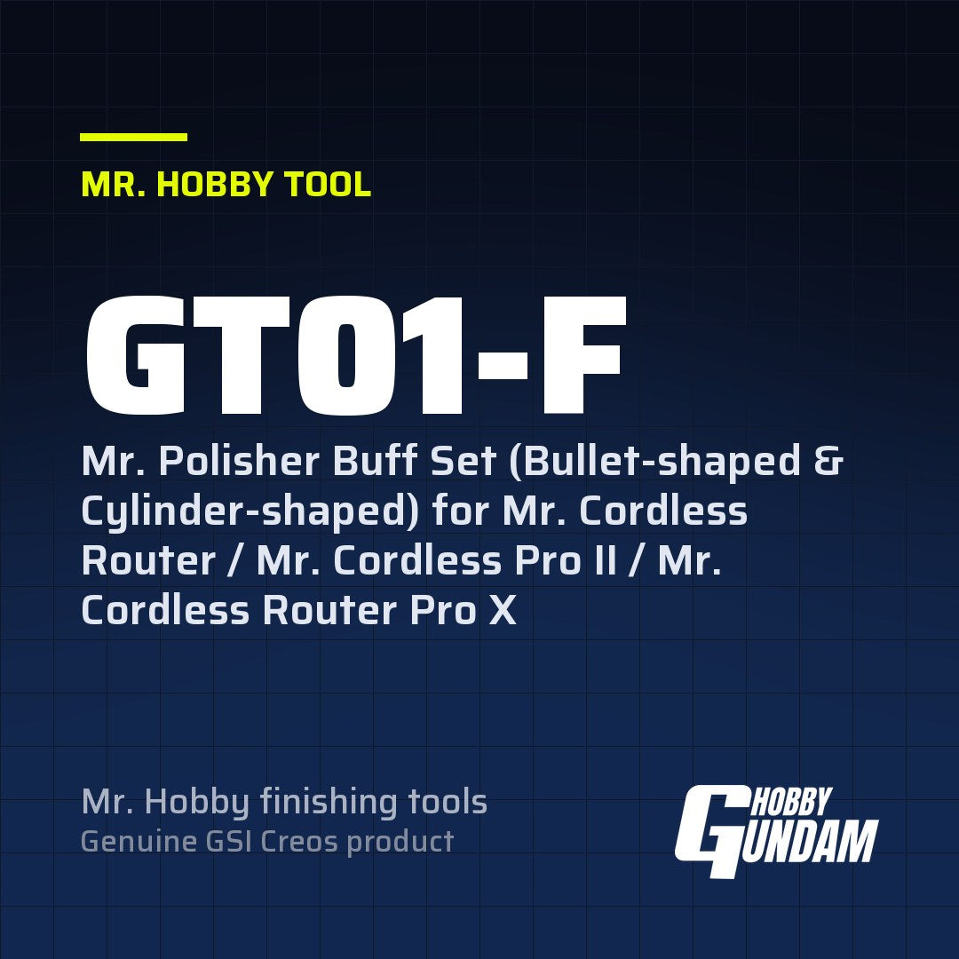 GT01-F Mr. Polisher Buff Set (Bullet-shaped & Cylinder-shaped) for Mr. Cordless Router / Mr. Cordless Pro II / Mr. Cordless Router Pro X