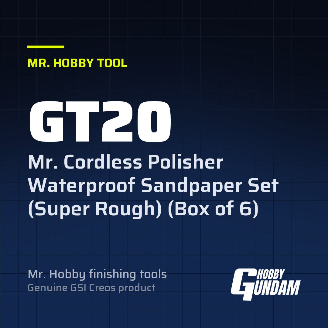 GT20 Mr. Cordless Polisher Waterproof Sandpaper Set (Super Rough) (Box of 6)